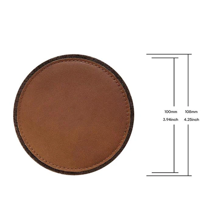 Leather Coasters With Felt Backing