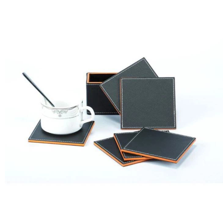 Square Faux Leather Drink Coaster