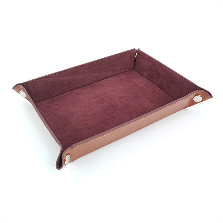 leather tray with folded edge leather tray with folded edge