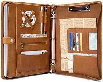 Deri Portföy Halkalı Binder Organizer